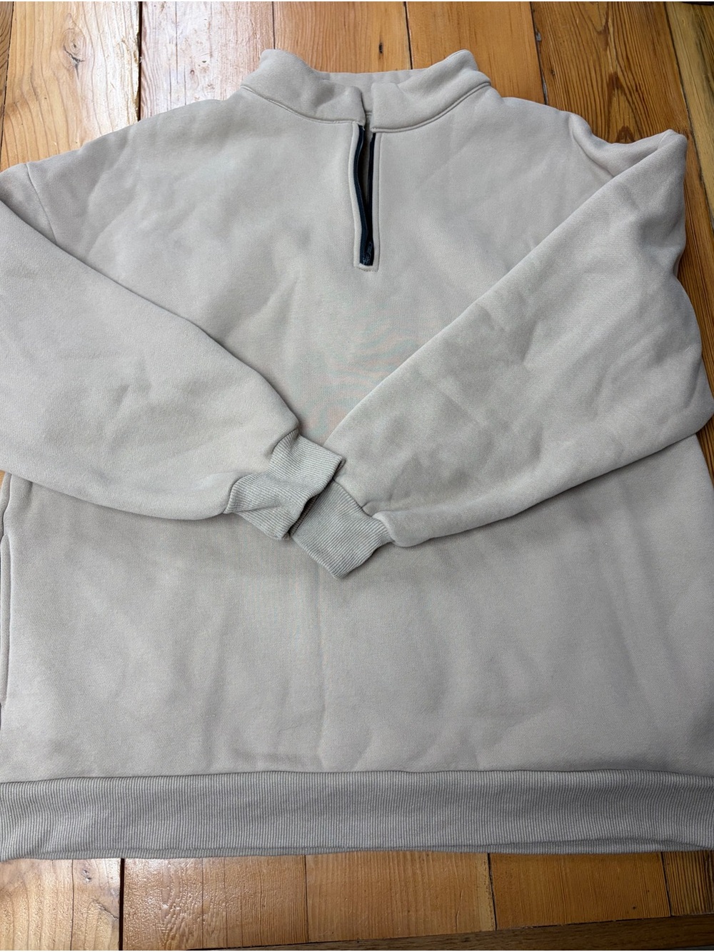 Women's Half-Zip Fleece Pullover Sweatshirt - Light Beige